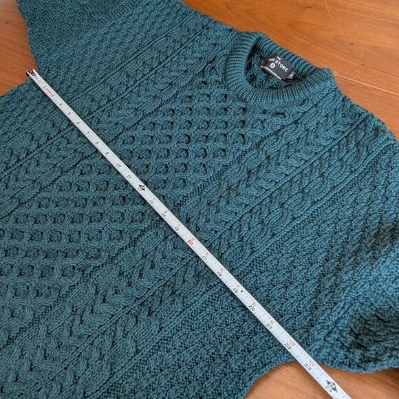 The Irish Store Aran 100% Merino Wool Knit Traditional Crew Neck Sweater, size L - Picture 5 of 7